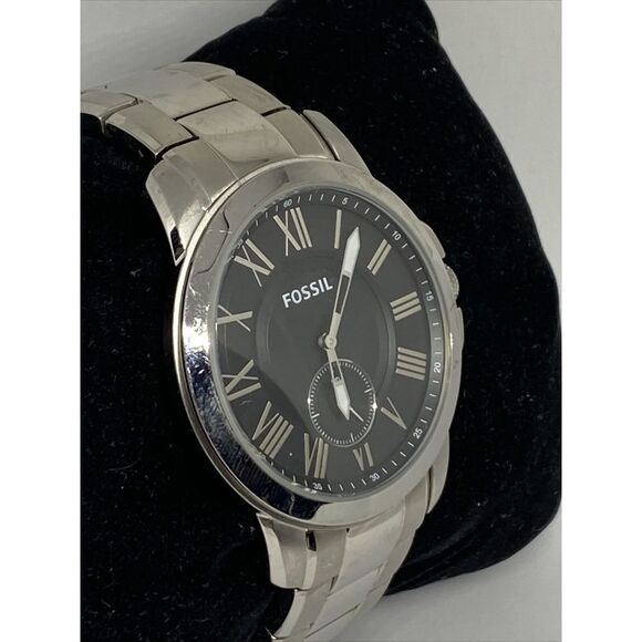 Fossil Grant FS4973 Men's Stainless Steel Analog Black Dial Quartz Watch XR914 - Picture 5 of 12